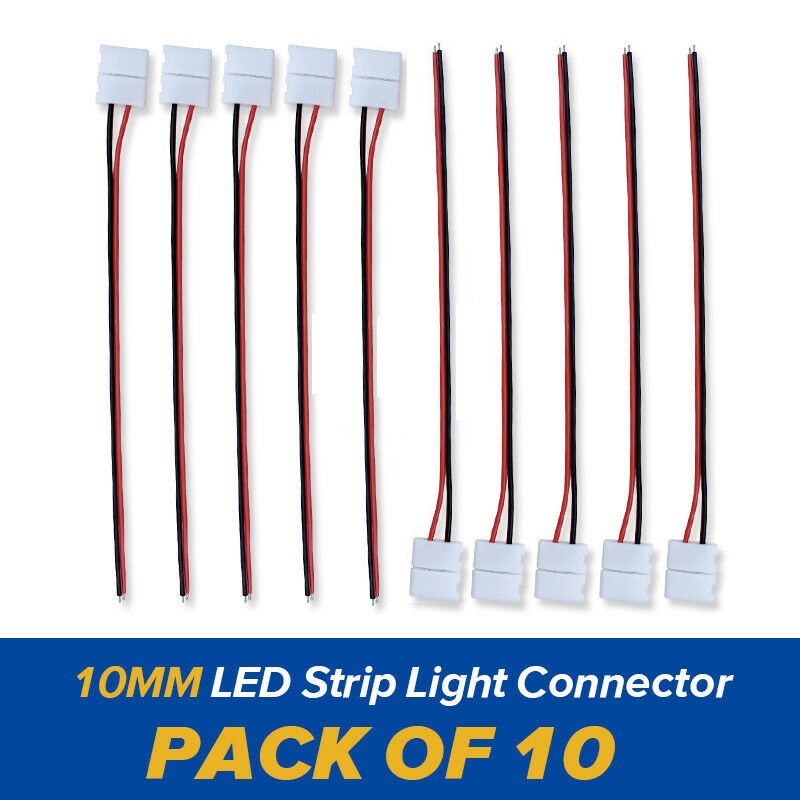 10pcs 10mm LED Strip Light Connector Single 2 Pin Wire Joiner Adaptor